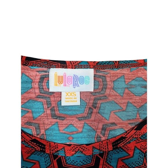 LuLaRoe Irma Women's Burgundy & Blue Long Top - Picture 4 of 7